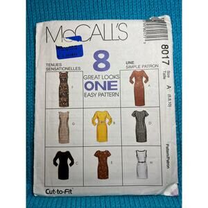 McCalls 8017 Sewing pattern Bodycon dress midi maxi size 6 8 10